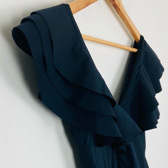 Maygel Coronel “Santa” one piece signature ruffle neck black swimsuit. One Size - Picture 4 of 10